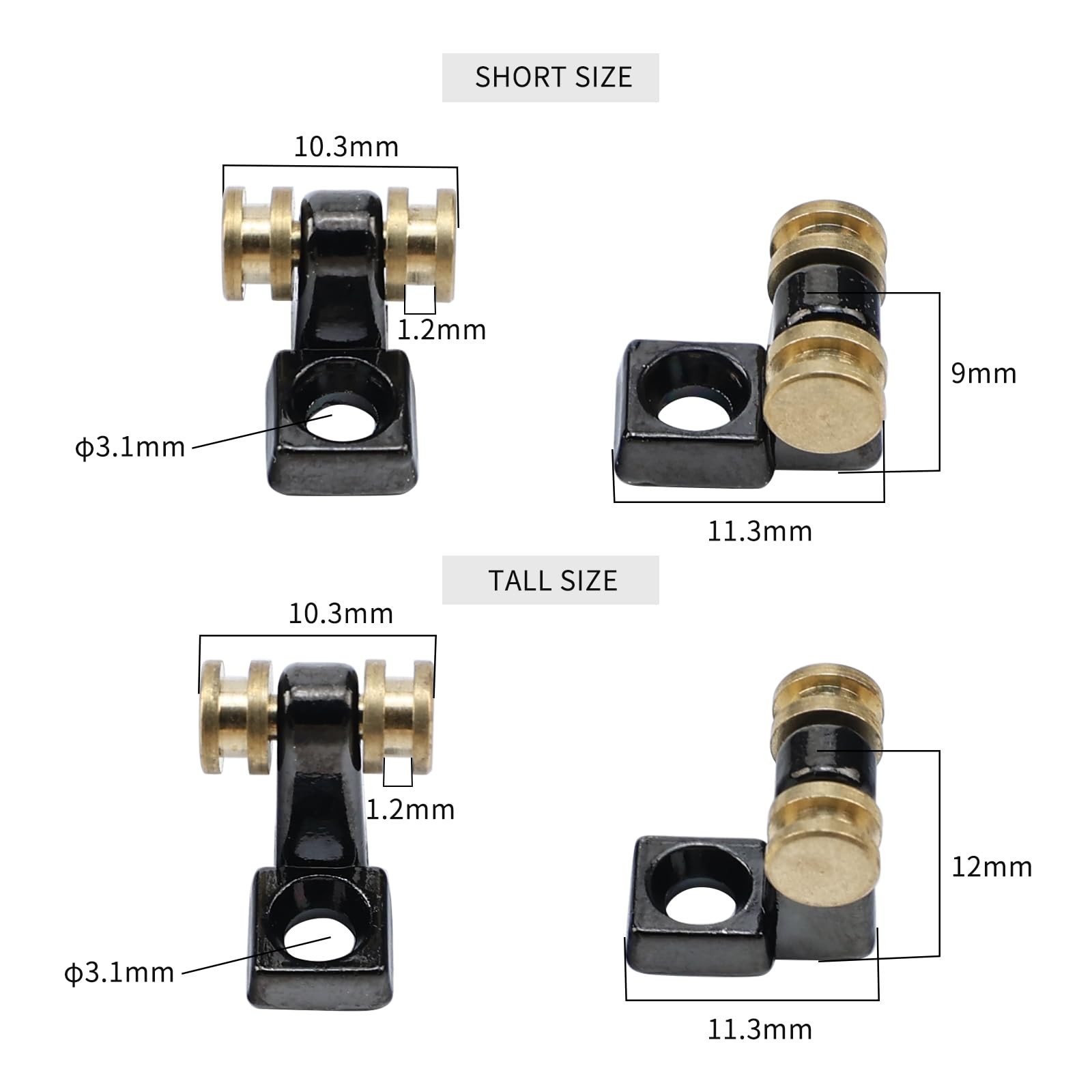 OVSAL Pack of 2 Brass Roller String Retainer for Electric Guitar String Tree ...