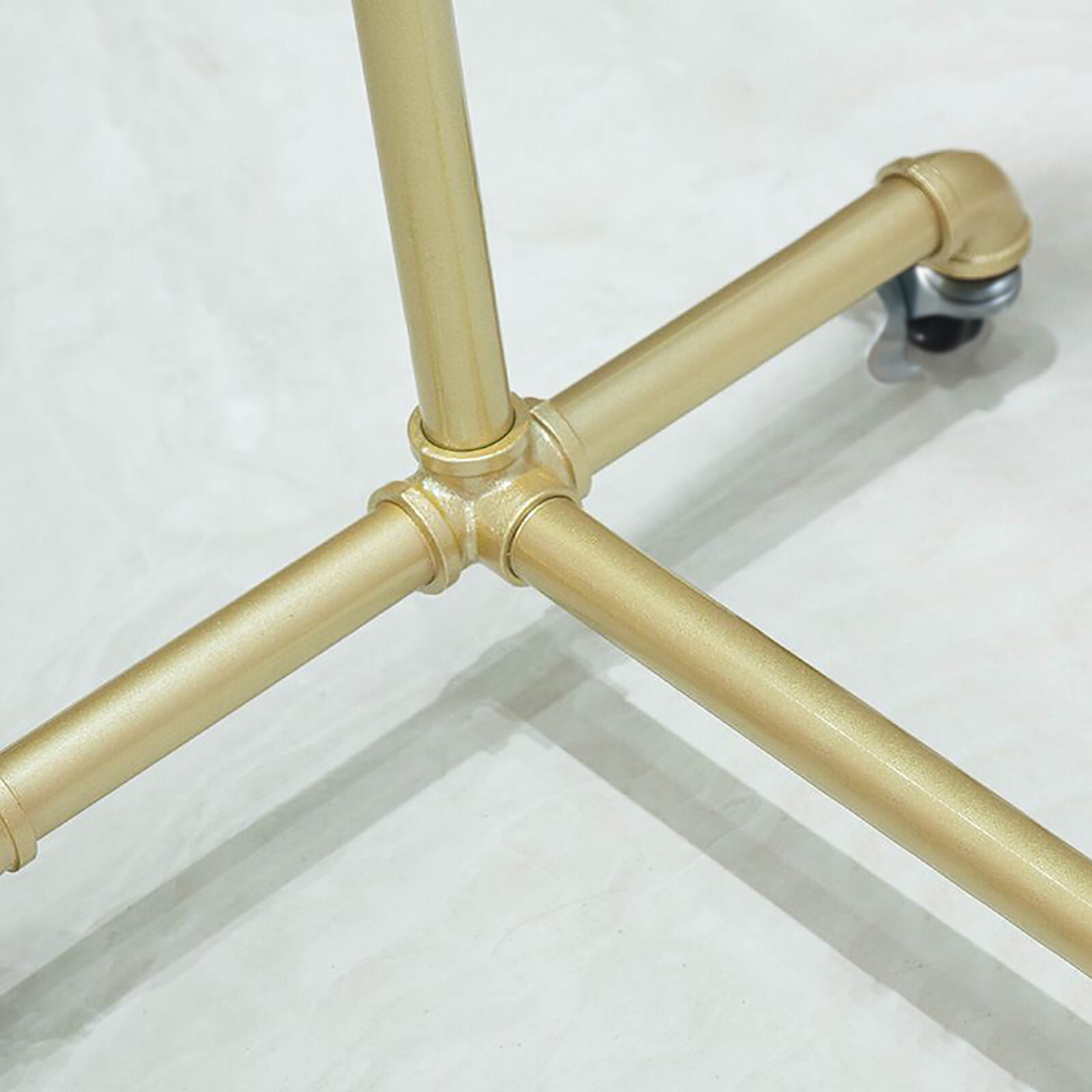 Clothes Rack Metal Gold Garment Rack Clothes Hanger Rolling Holder w/ Wheels