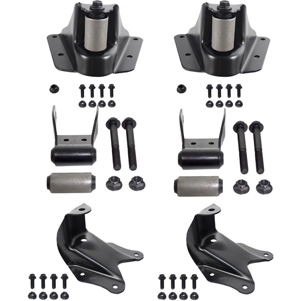 For 86-96 Ford F-150 Leaf Spring Shackle & Bracket Hanger Set Forward & Rearward
