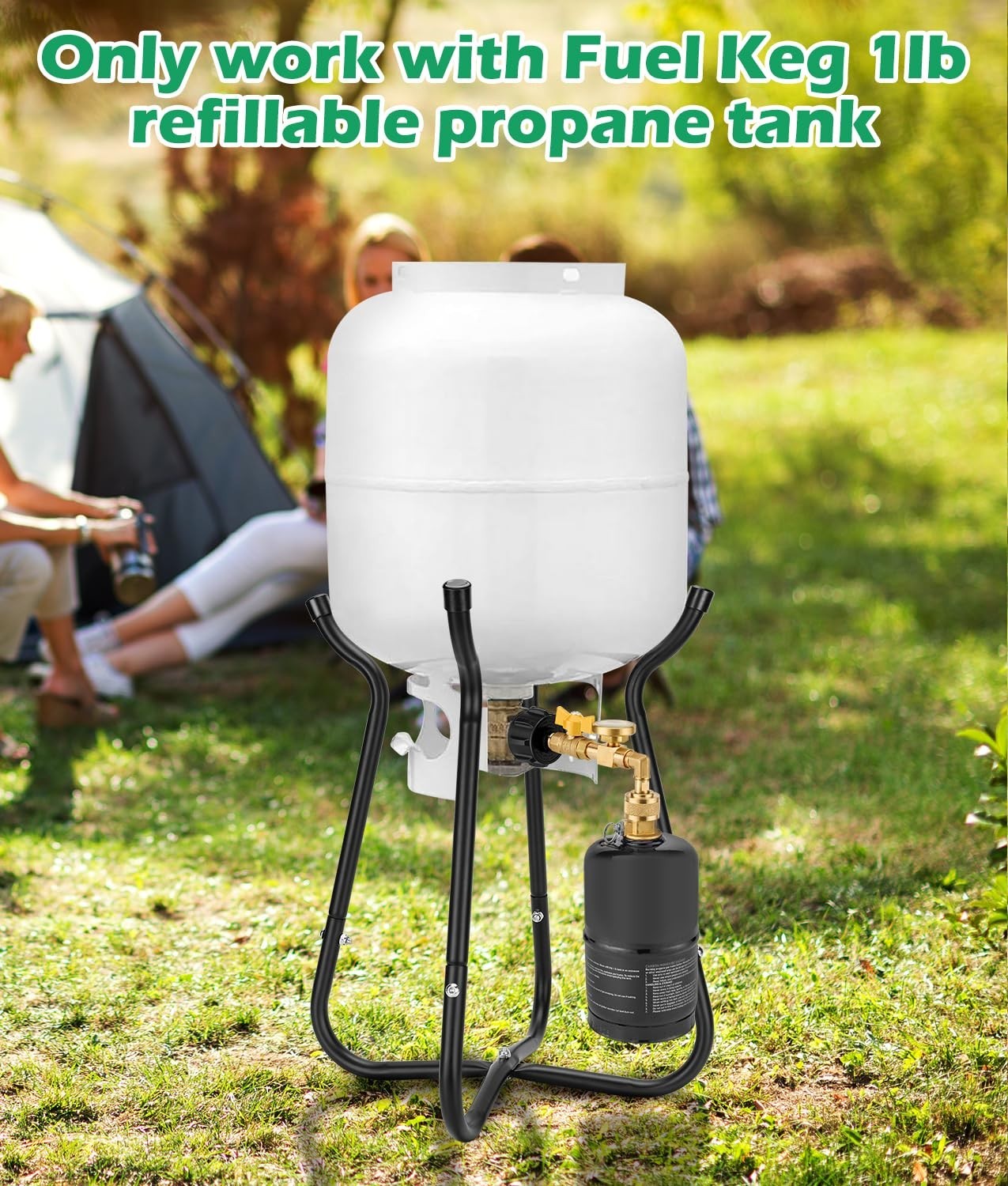 WADEO Propane Refill Adapter with Gauge and Valve for Fuel Keg 1lb Propane Tanks