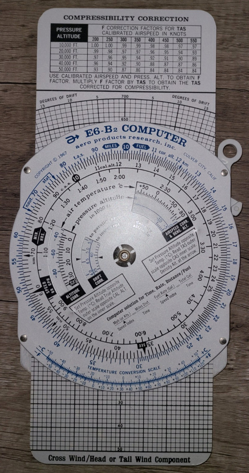 Vtg Aero Products Research # E6-B Flight Computer w instruction manual & case