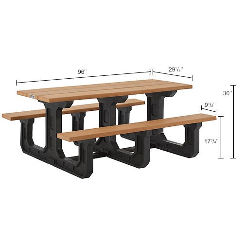 Global Industrial Outdoor 6' Rectangular Picnic Table Recycled Plastic with