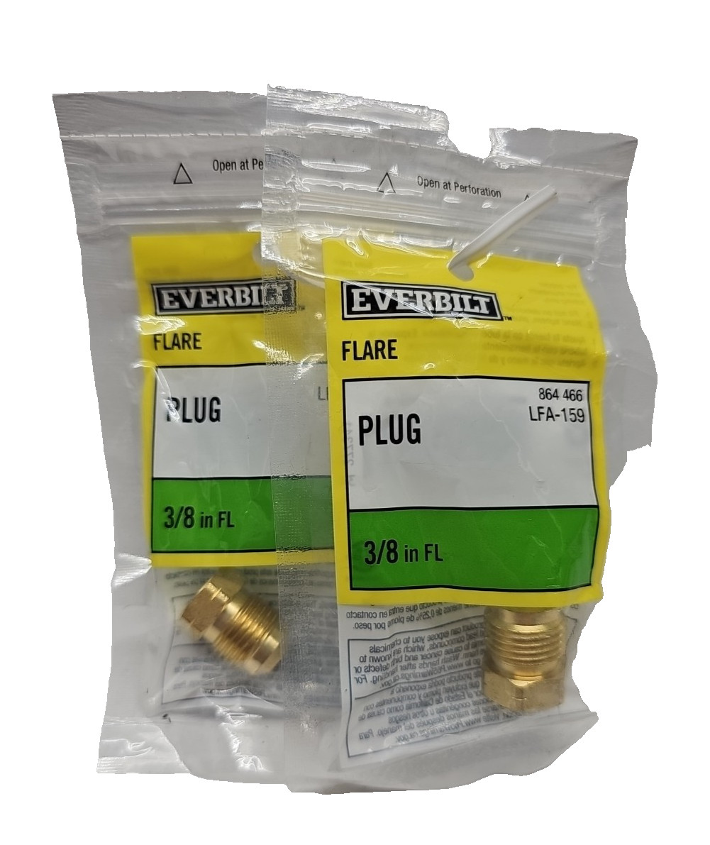 Lot of 2 Everbilt LFA-159 3/8 in. FL Compression Flare Adapter, 864 466