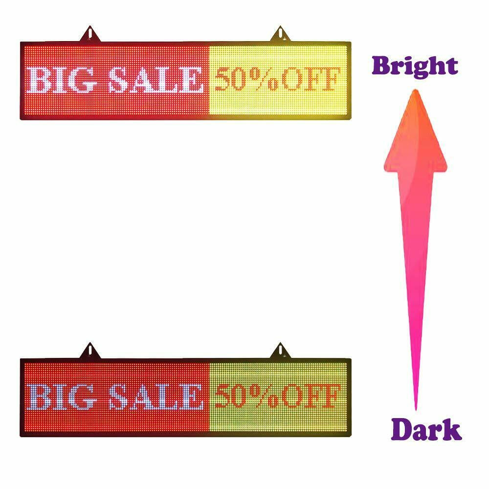 LED Sign 40" X 8" Scrolling Message Display Board 7 Color Programmable