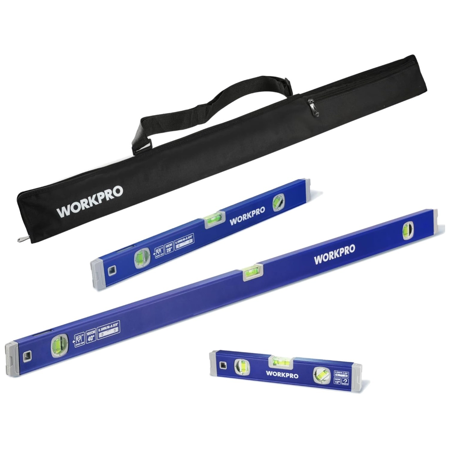High Accuracy 3-Piece Level Set with Open Top View Design