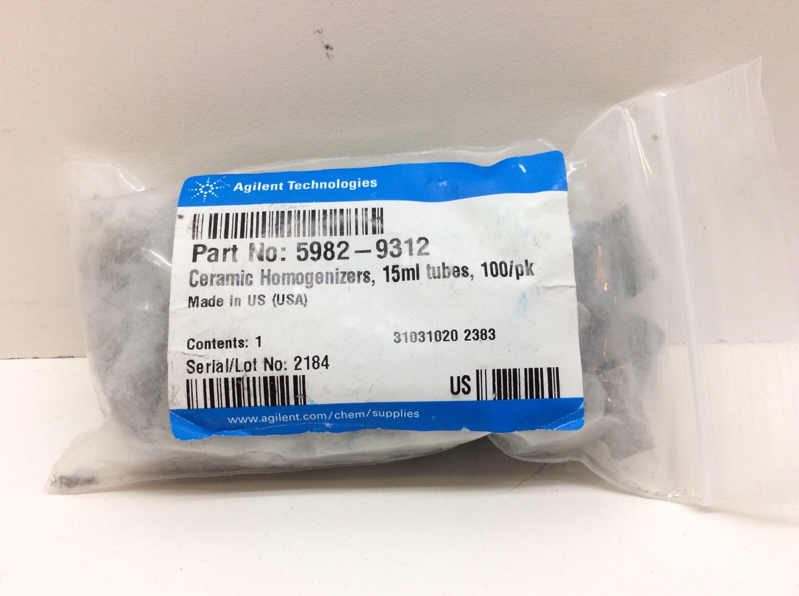 Agilent Technologies 5982-9312 Ceramic Homogenizers 15ml Tubes 100 Pack