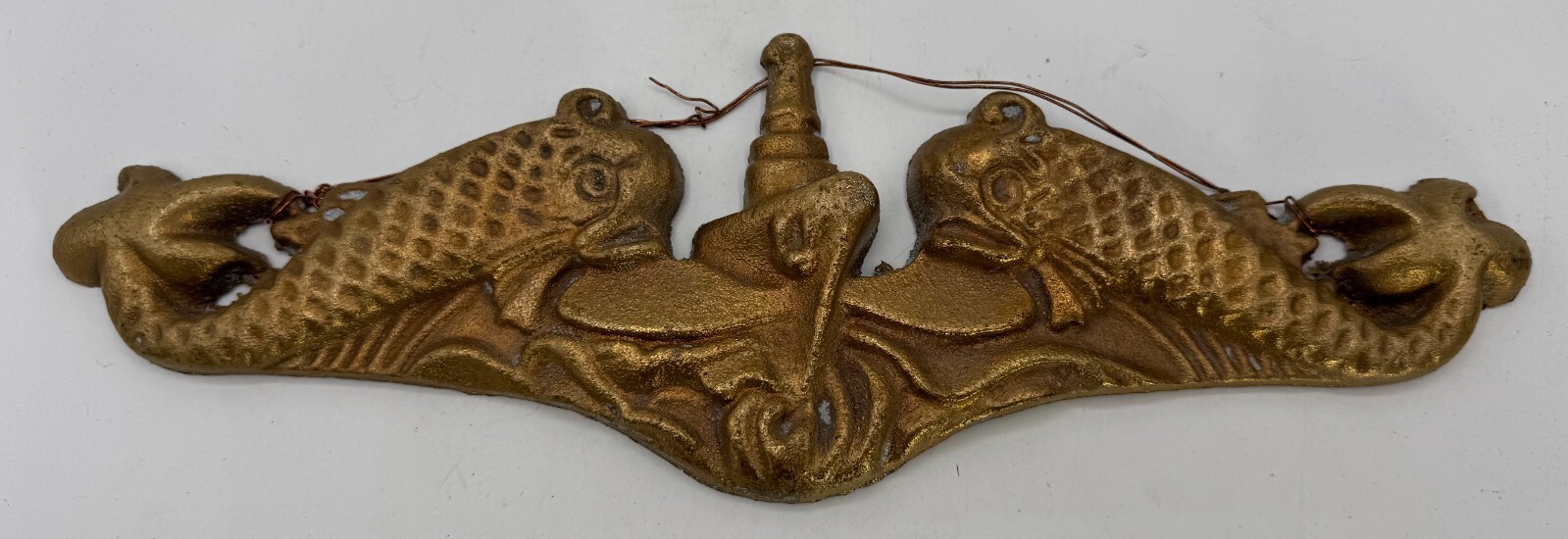 Vintage US Navy Officer Submarine Warfare Award Badge USN WALL PLAQUE 13 Inches