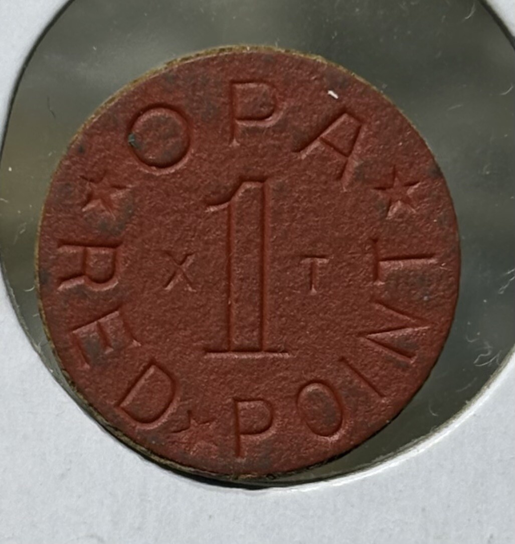 Opa Red Point WWII US Ration Token