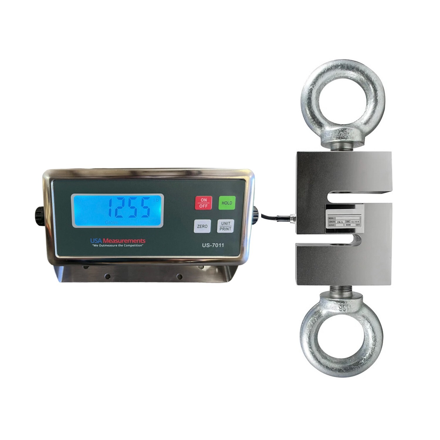 US-CSK-2K Hanging Scale (S-Type) tension & compression 2,000 lb with Printer