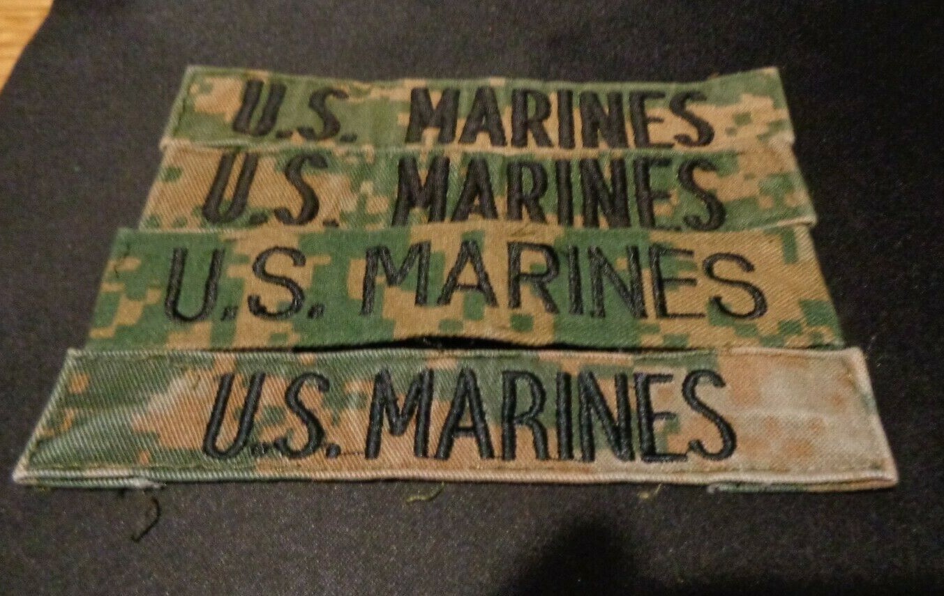 USMC MARINE CORPS SHIRT OR BLOUSE ID TAPE: WOODLAND DIGITAL PATCH LOT OF 4