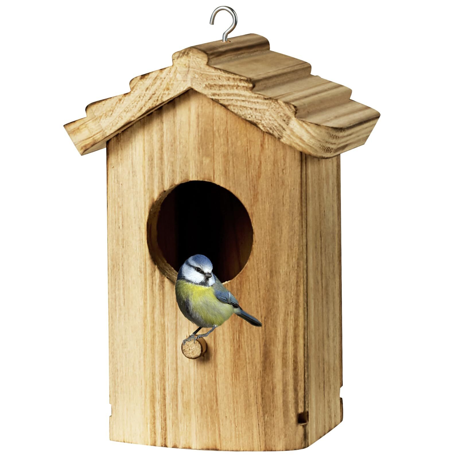 Wooden Hummingbird Birdhouse Wild Bird Hanging Nesting Box for Bluebird Finch