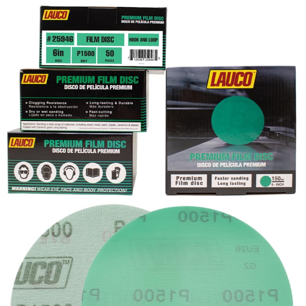 Premium 6" Hook and Loop Sanding Ceramic Discs (Box of 50) - (GRIT-1500) 25946