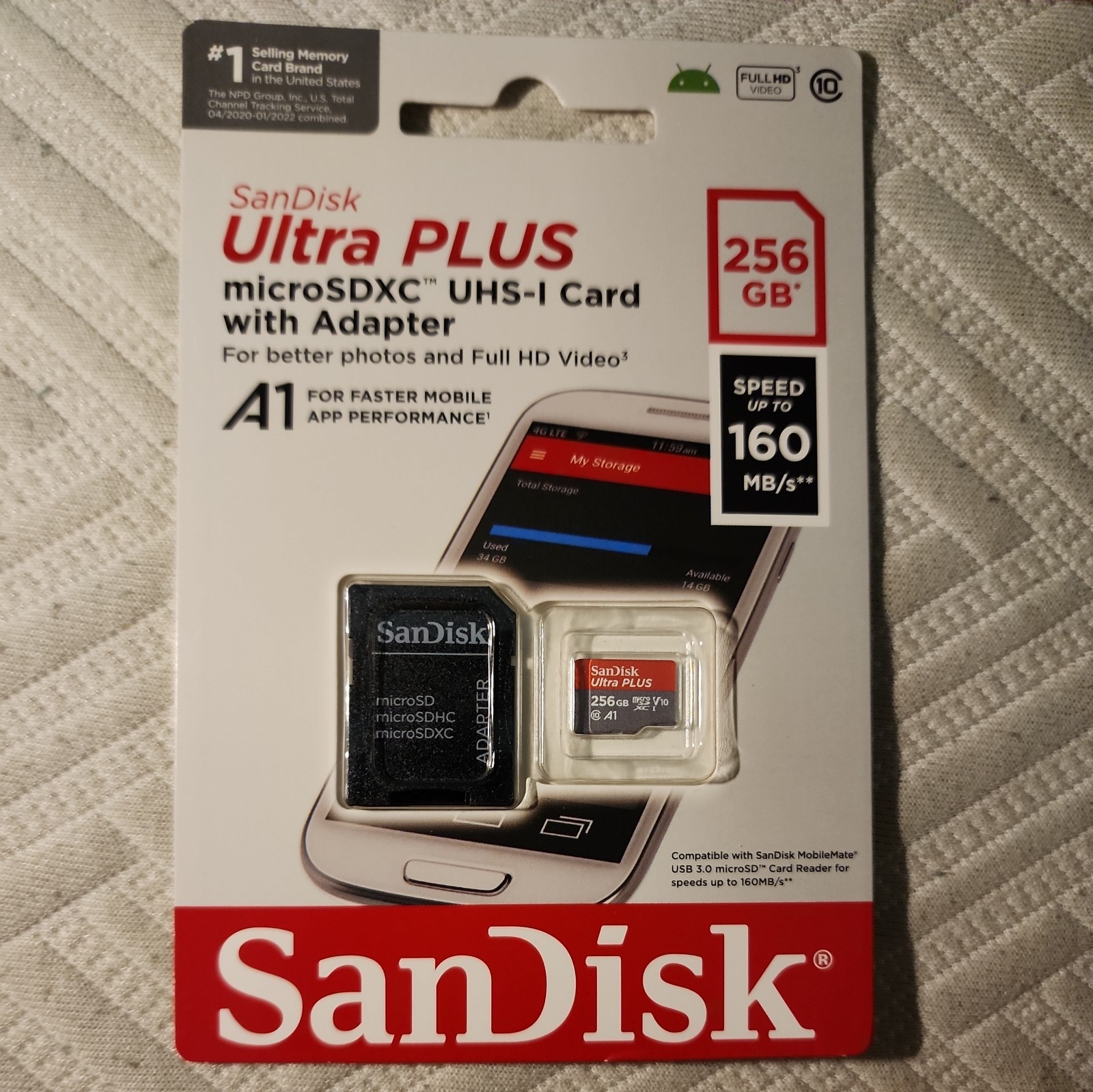 😍SanDisk Ulrta PLUS microSDXC UHS 1 with Adapter 256 GB Flash Drive LOW PRICE