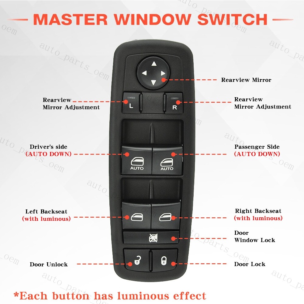 Master Power Window Switch Driver Side LH For Dodge Ram 1500 2500 3500 2009-2012