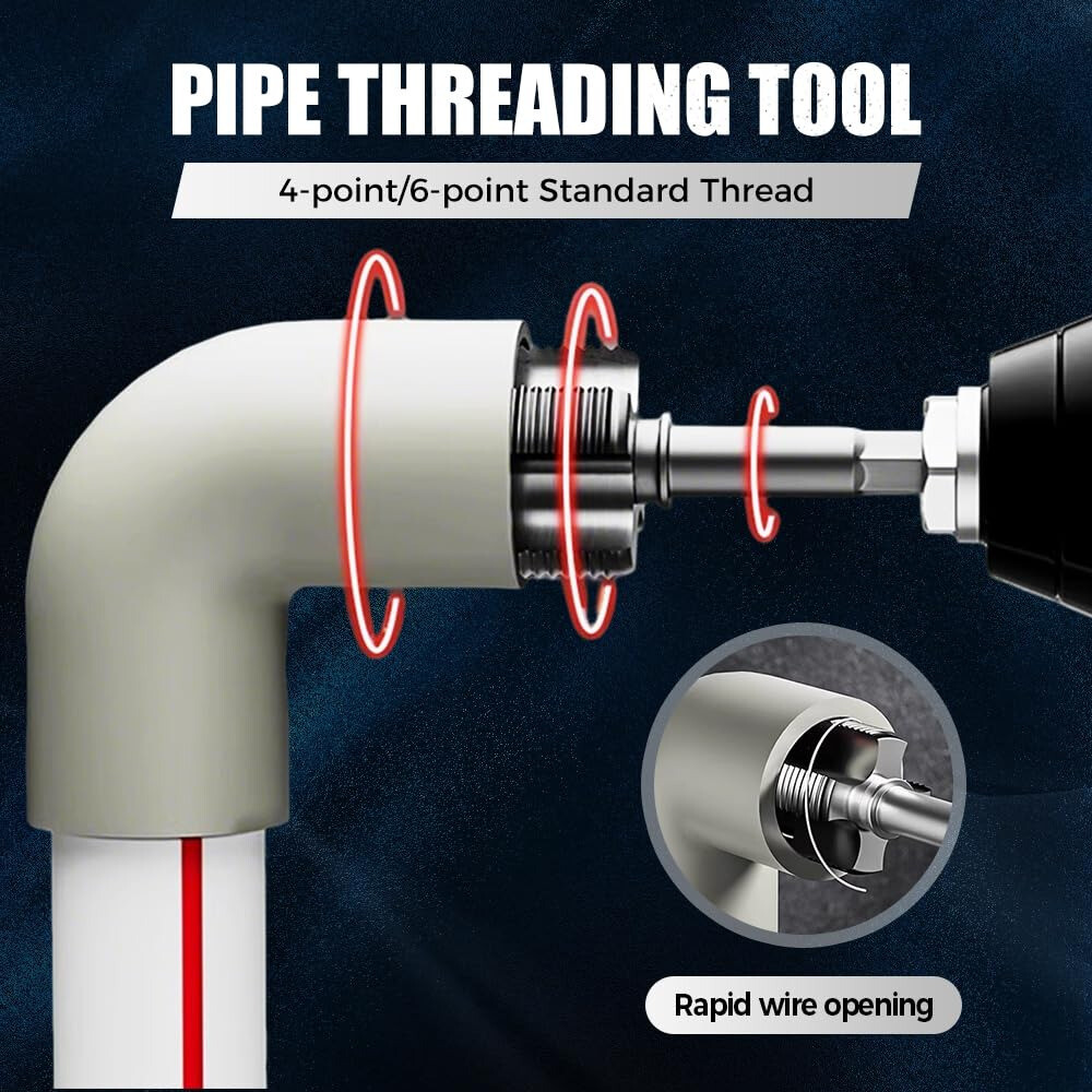Integrated Internal & External Pipe Threading-Tool, PVC Pipe Threader Kit USA