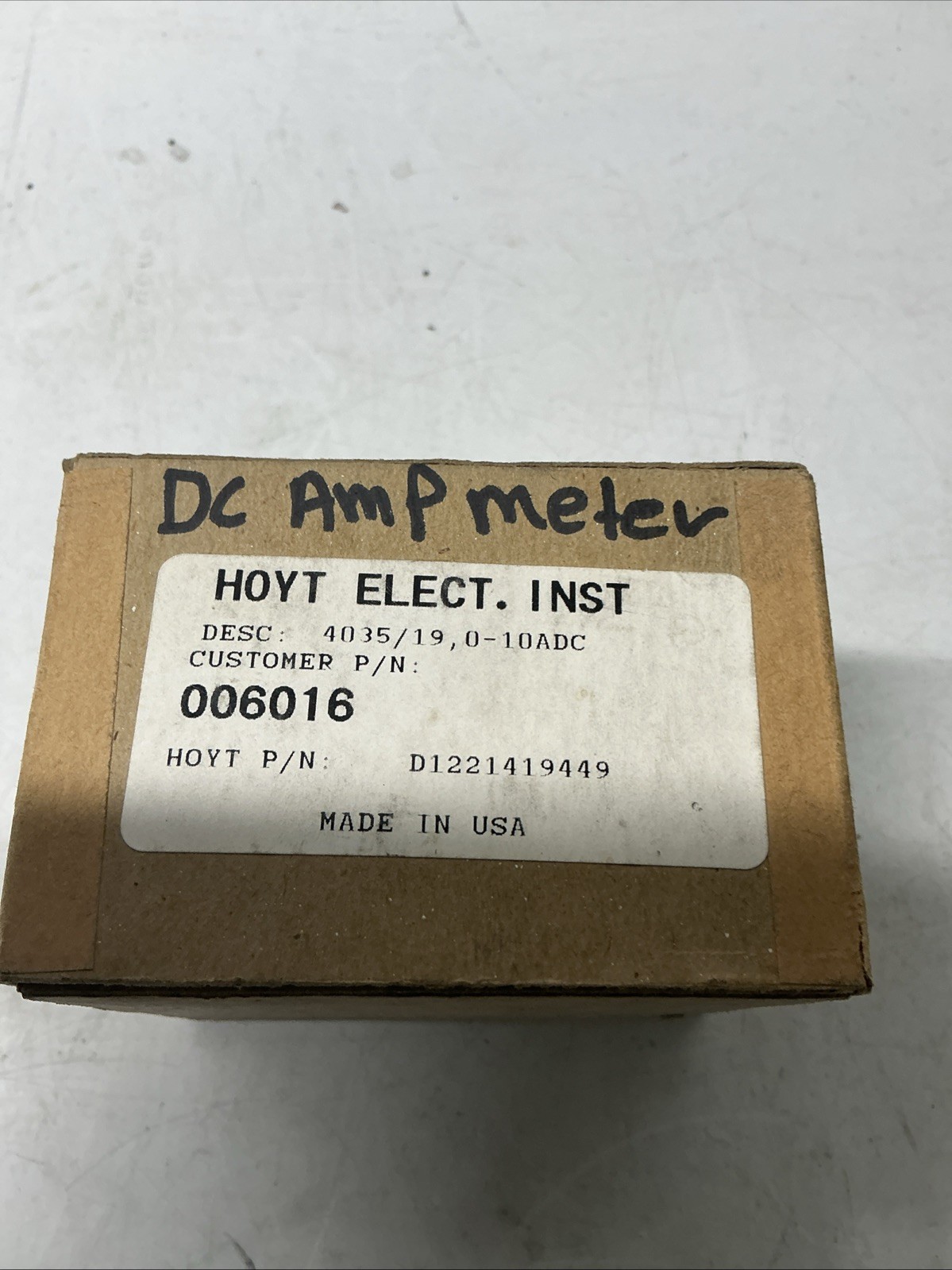 Eberbach Hoyt DC Ammeter 0-10 Amps Panel Meter Analog Gauge D1221419449. X-772