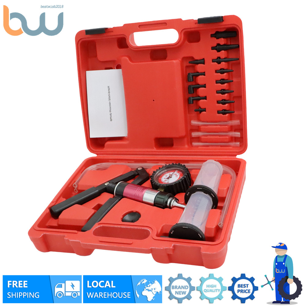Car Hand Held Vacuum Pressure Pump Tester Set Brake Fluid Bleeder Bleeding Tool