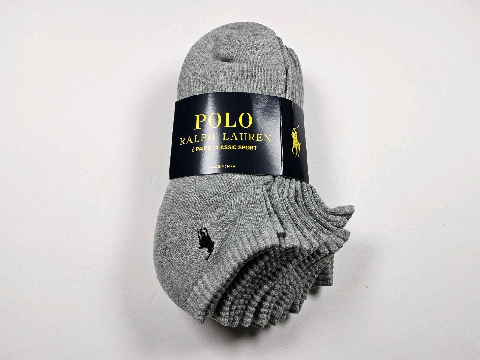 Polo Ralph Lauren Men's 6pk Ankle Socks Grey Size 10-13