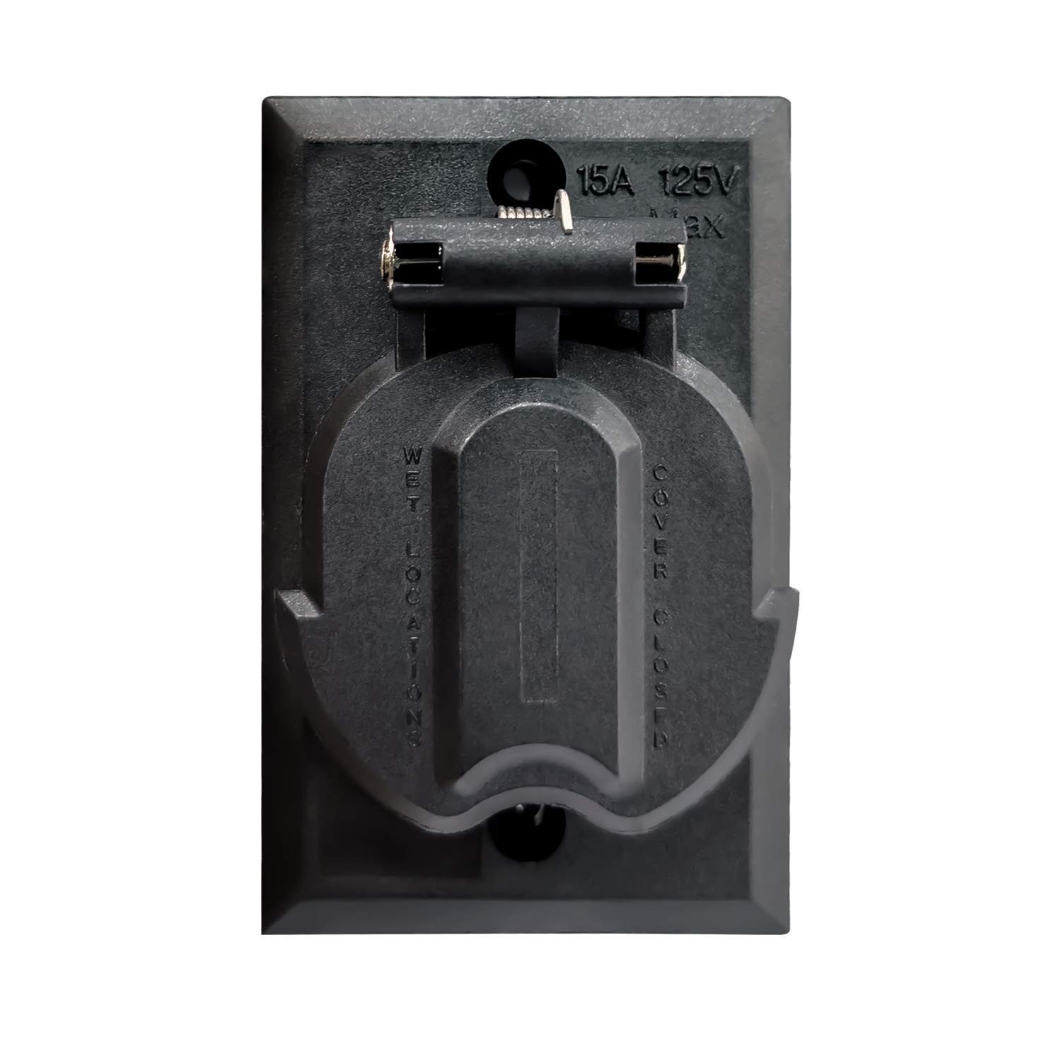 Black Grounded 125V 15A Outdoor Lamp Post Electrical Outlet Replacement