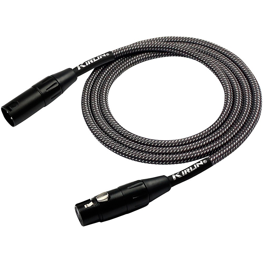 KIRLIN XLR Male To XLR Female Microphone Cable - Carbon Gray Woven Jacket 20 ft.