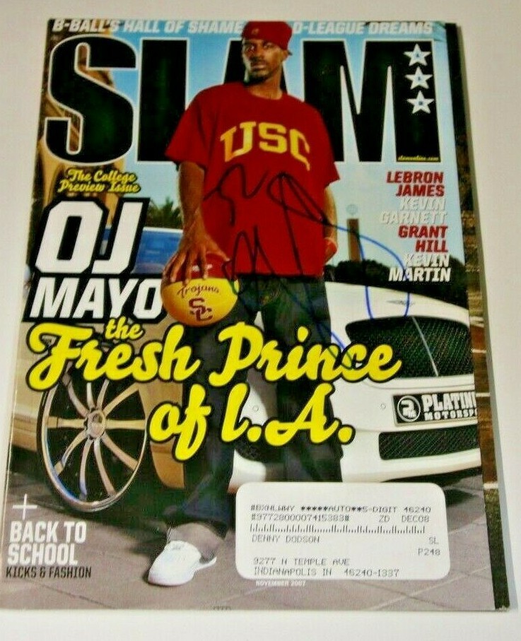 AUTOGRAPHED 2007 SLAM BASKETBALL MAGAZINE O.J. MAYO RARE