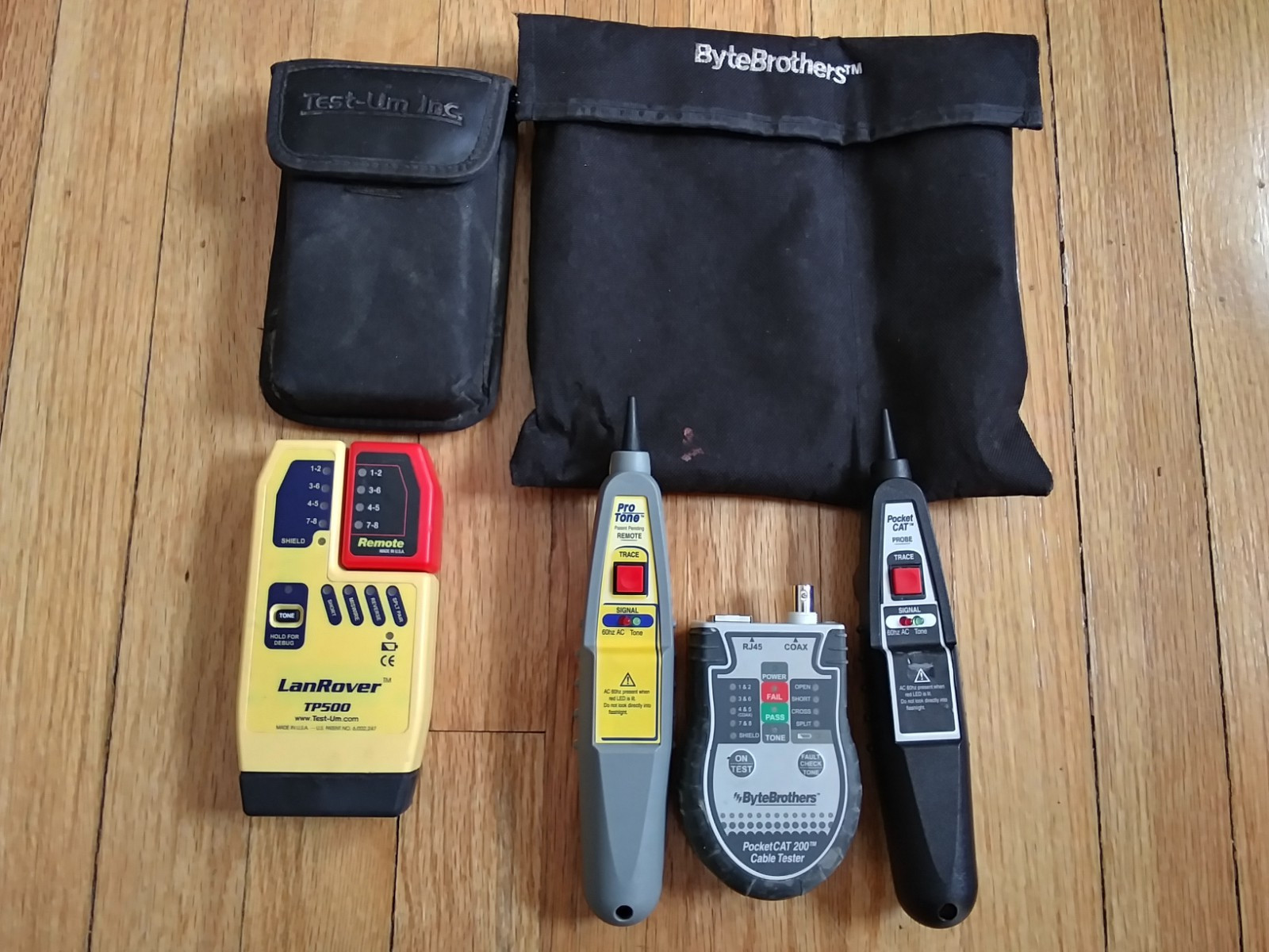 ByteBrothers PocketCAT 200 + LanRover TP500 Cat5 Cable Testers with 2 Probes