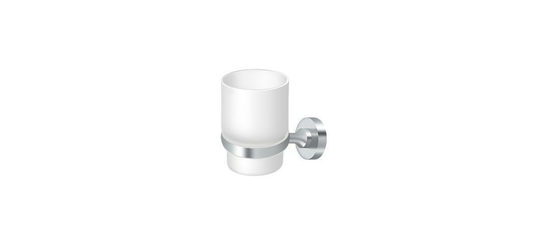 Deltana BBN2014-26 3-3/4" Height Nobe Series Frosted Glass Tumbler Set Chrome