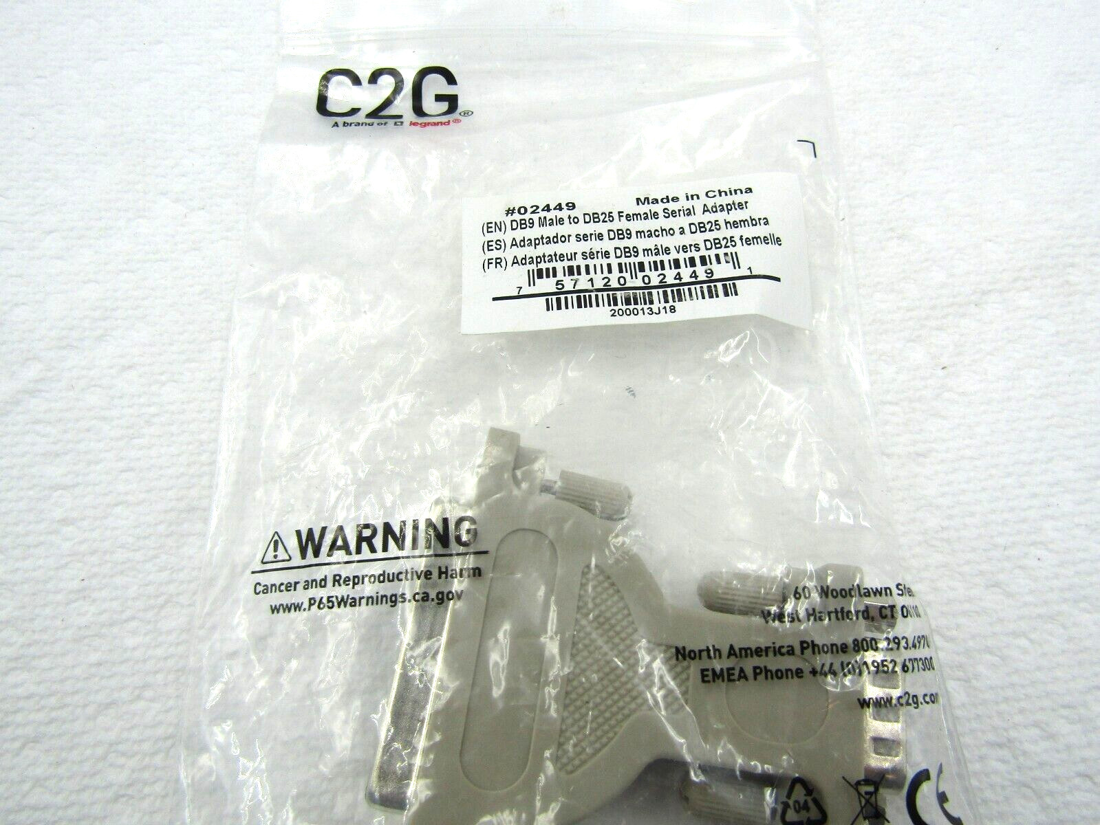 C2G 02449 DB9 Male to DB25 Female Serial RS232 Serial Adapter - 02449
