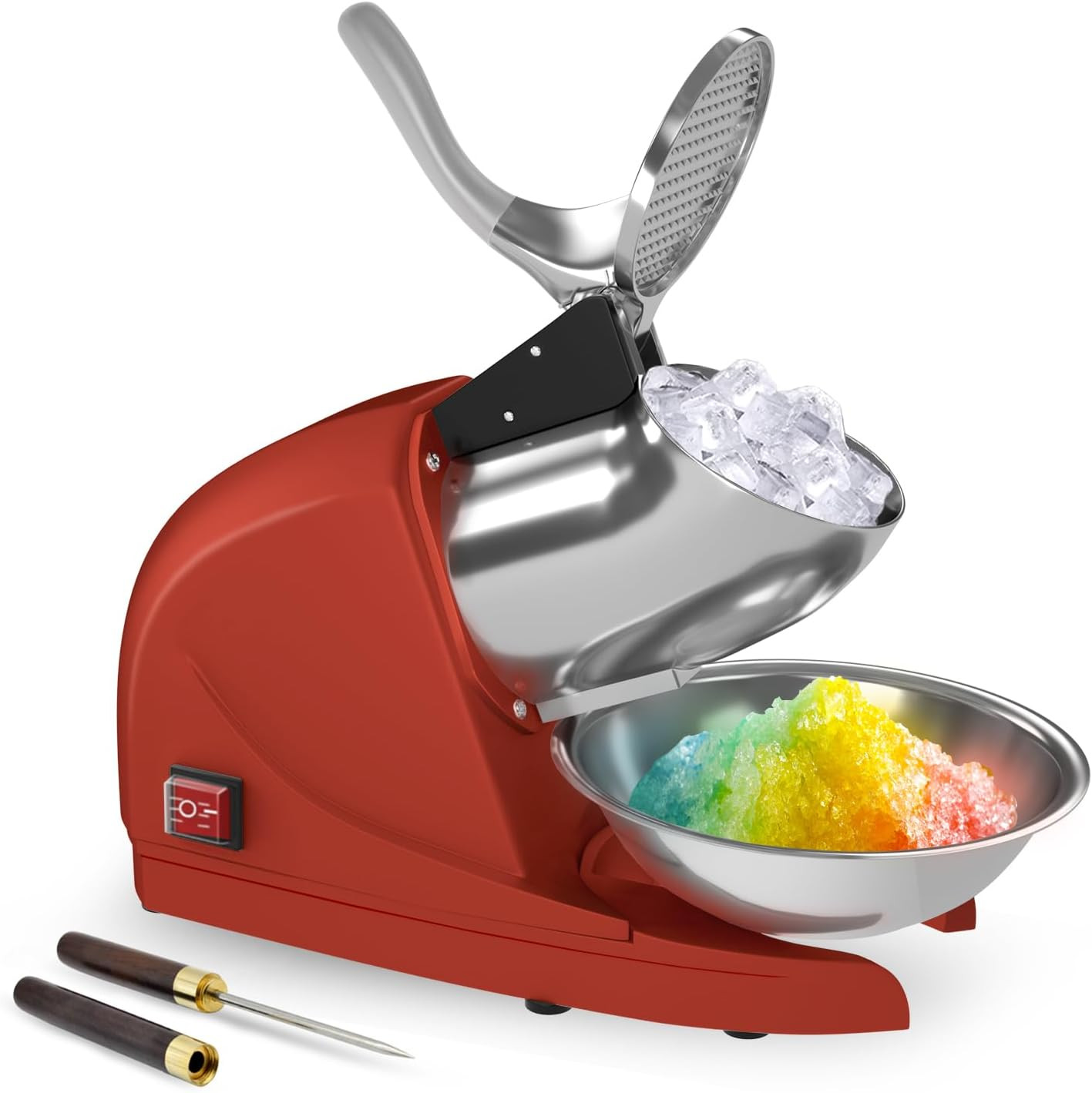 Máquina para hacer hielo raspado de 380 W, máquina para hacer conos de nieve, ac