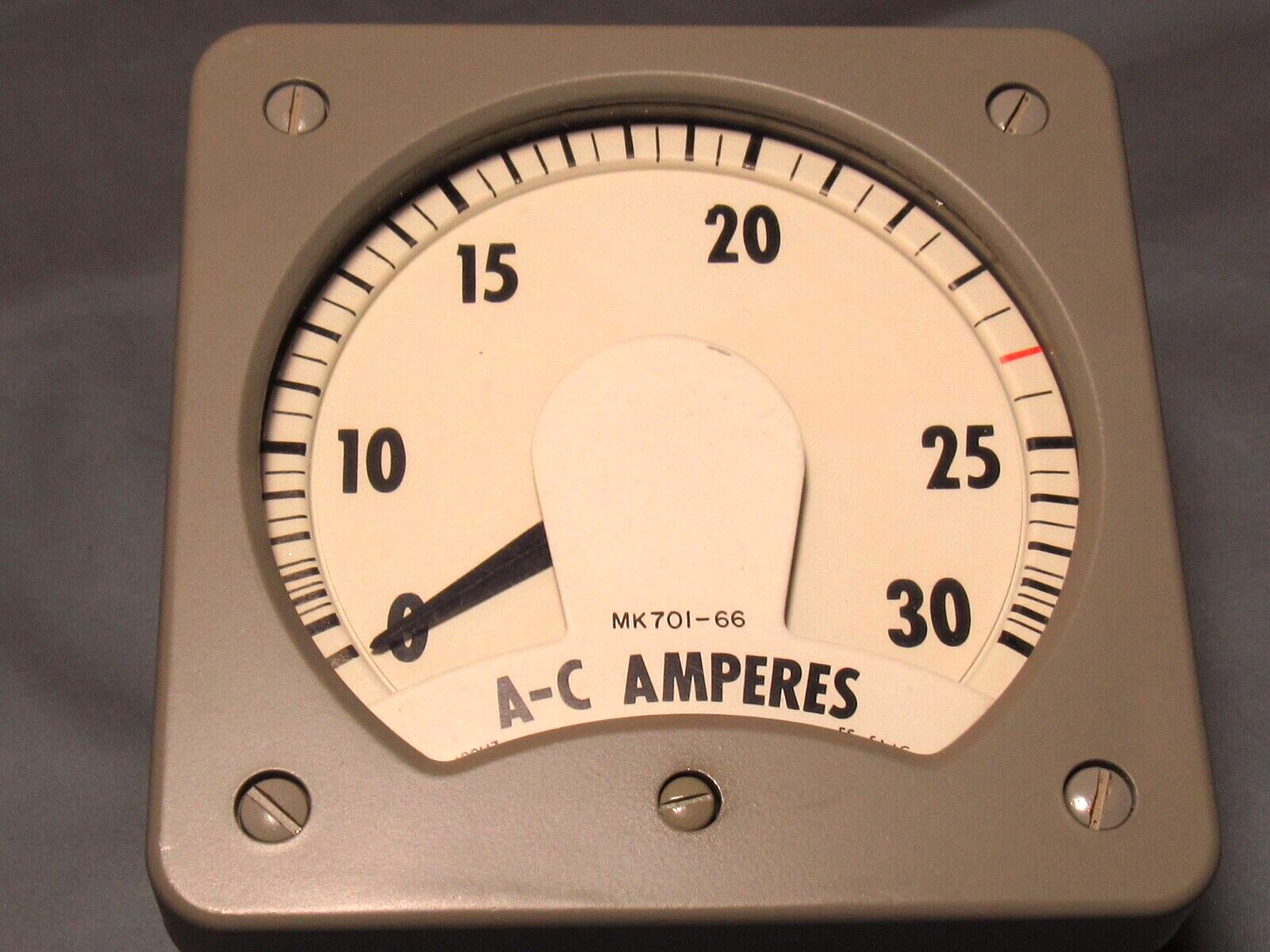 MKC Electronics MK701-66 AC Ammeter, range 0-30 Amps, panel mount.