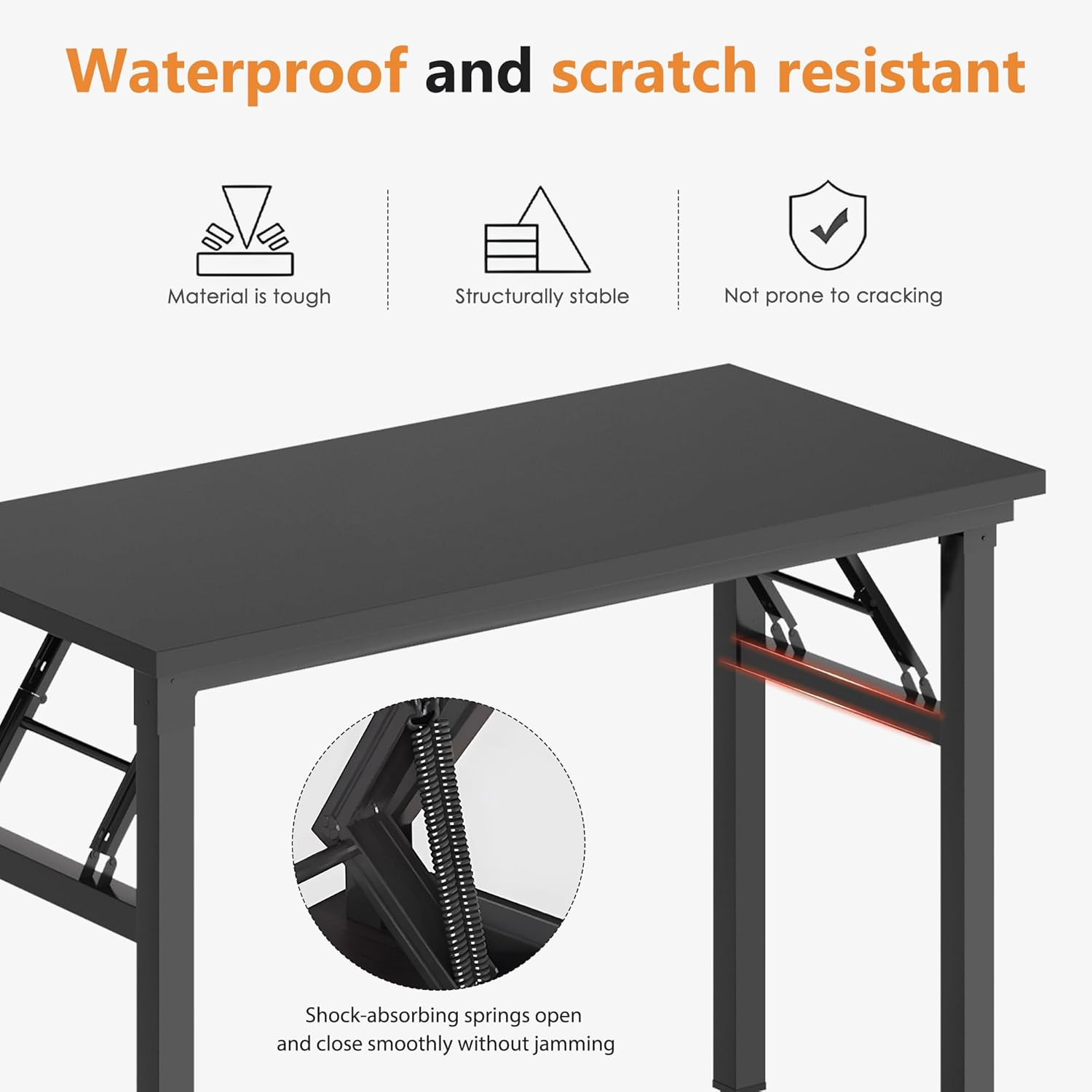 Computer Desk Folding Table 39.4 Inches Writing Desk for Small Space Study Table