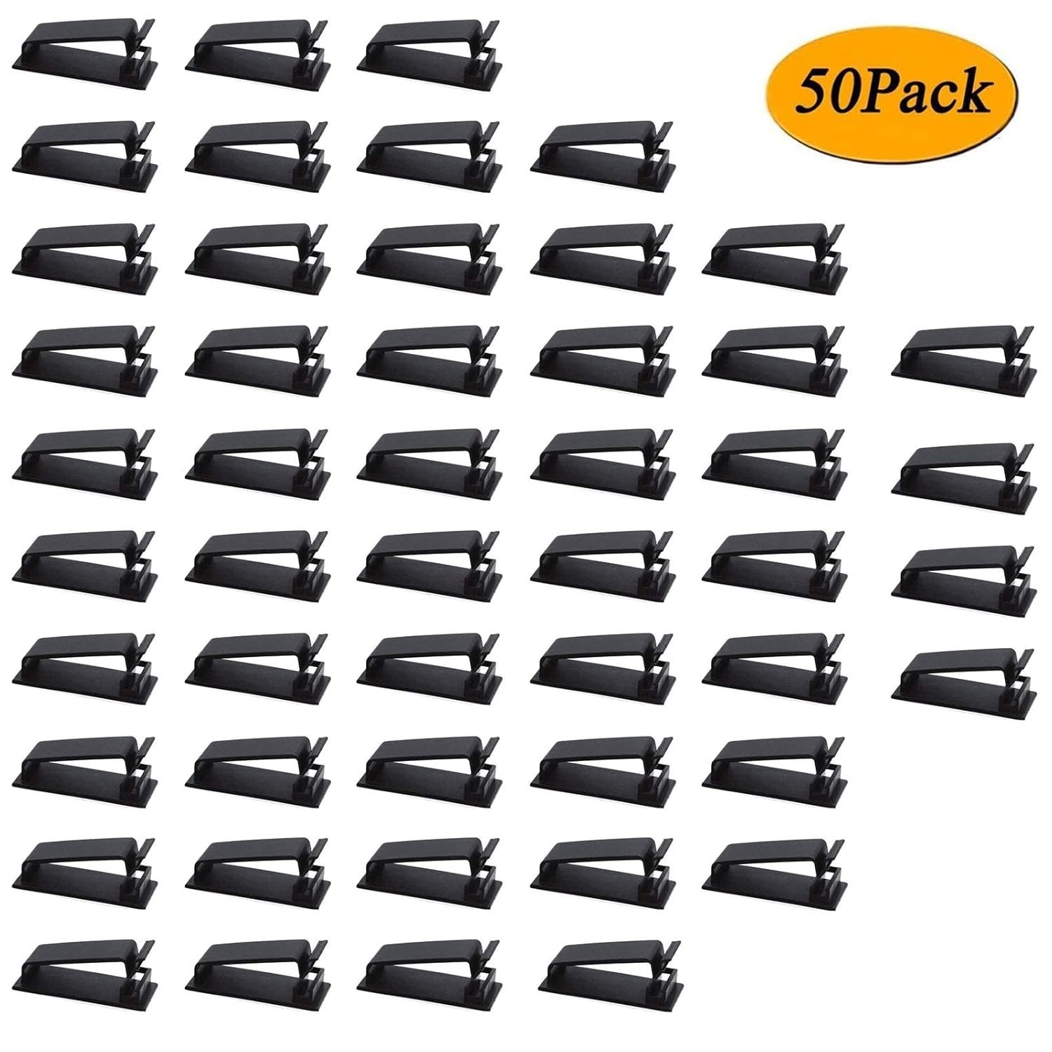 Eco-Friendly 50Pcs Cable Organizers - Self-Adhesive Clips for Clean Setup