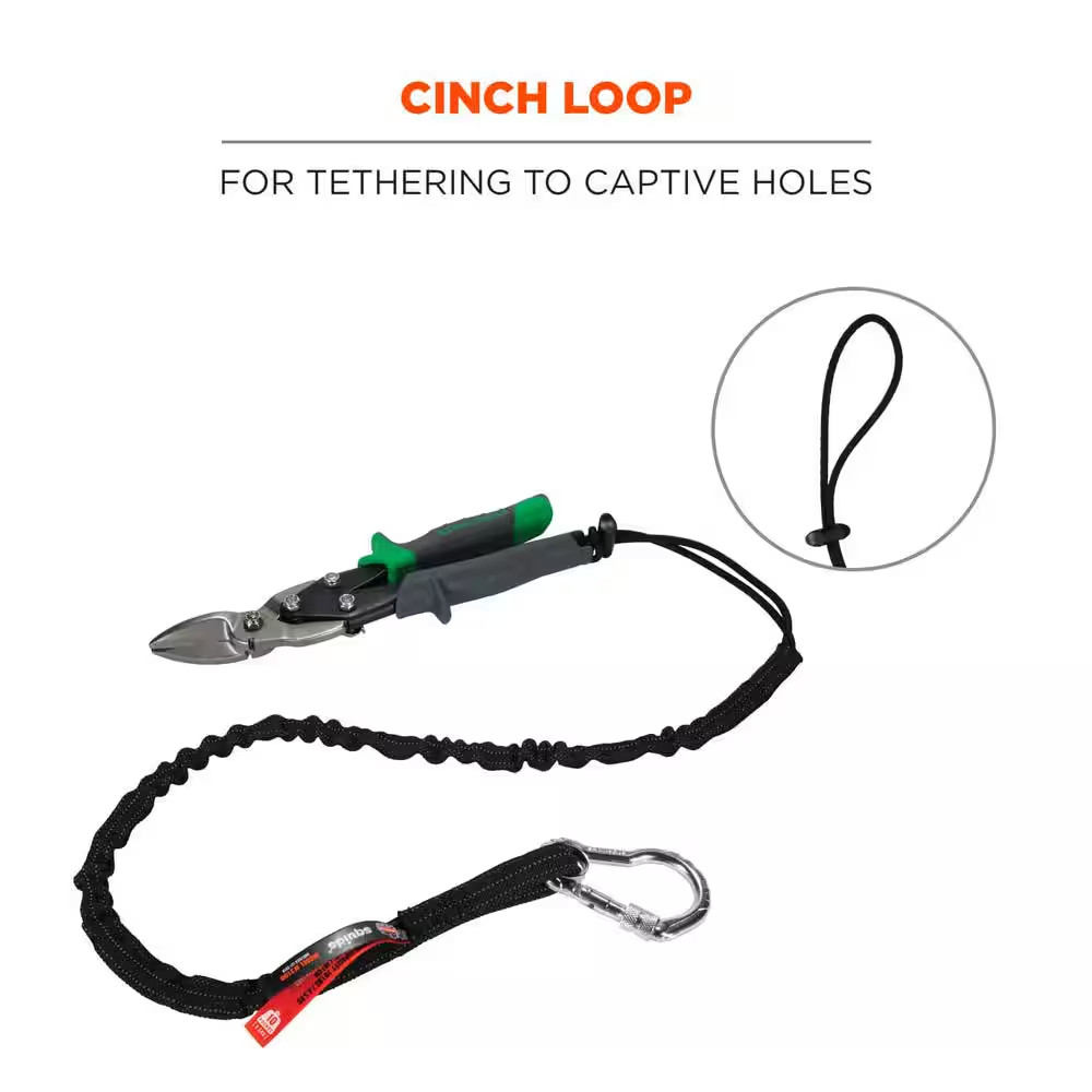 10 Lbs. Black Standard Single Carabiner Tool Lanyard
