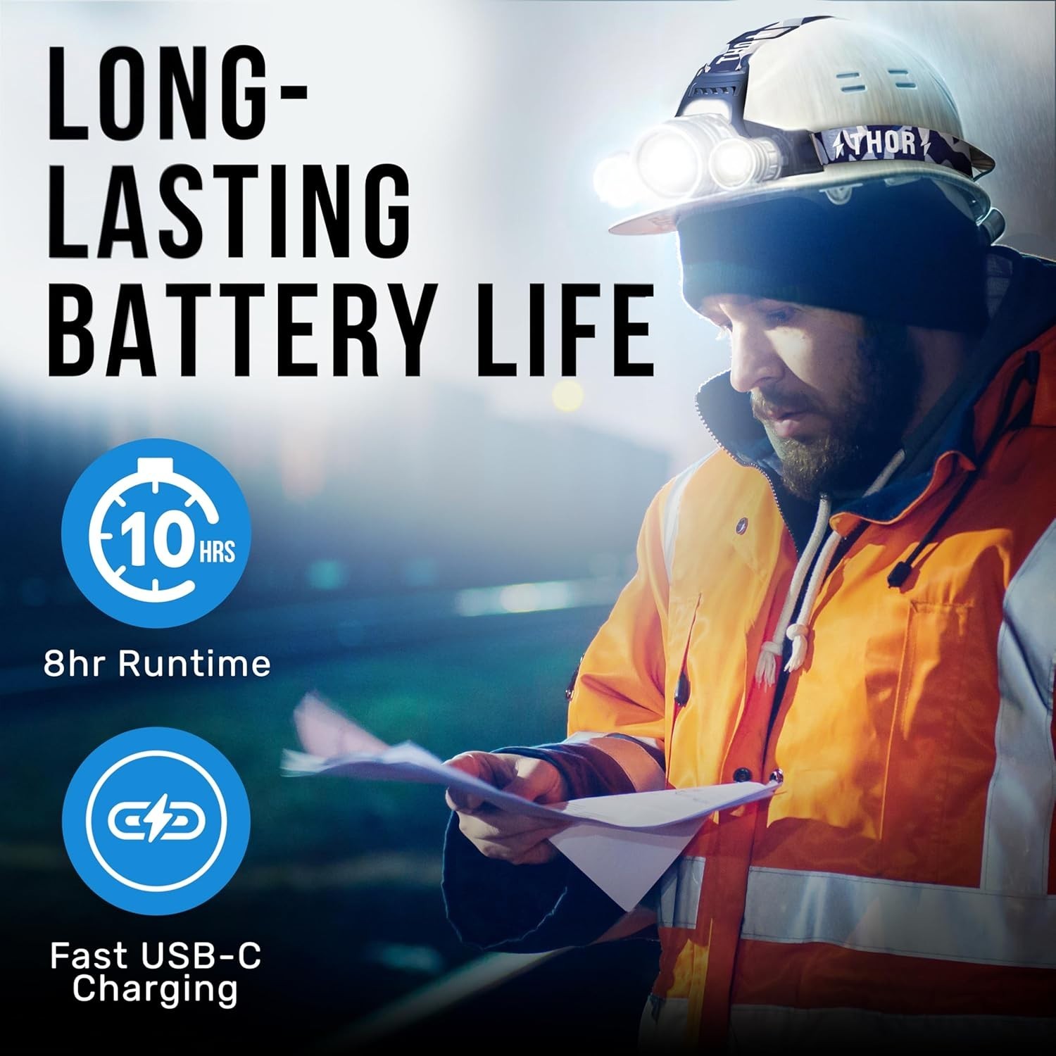 Long Range Headlight - USB-C Rechargeable, 1080 Lumen