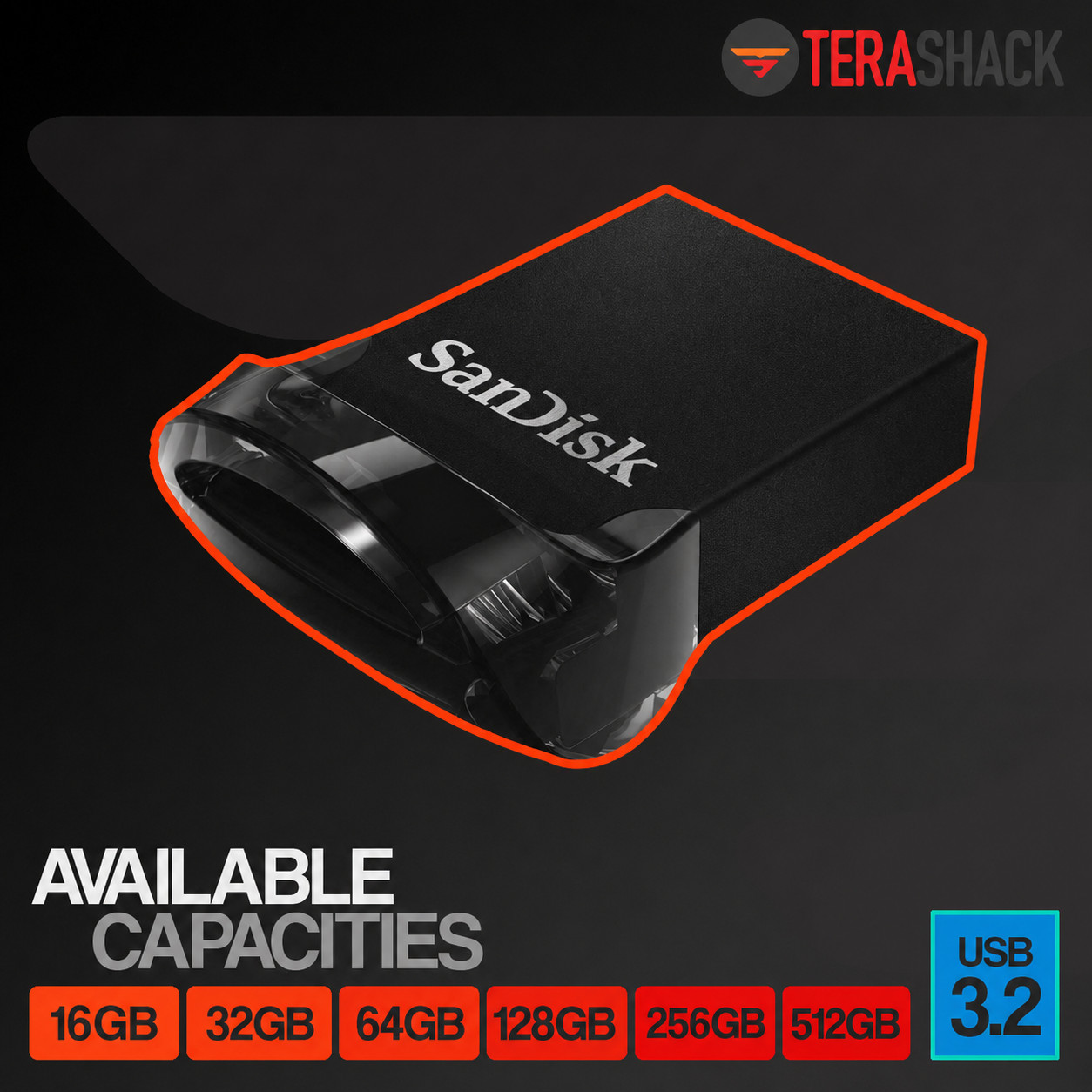 Sandisk Ultra Fit USB 3.2 Flash Drive 16GB 32GB 64GB 128GB 256G 512GB Memory