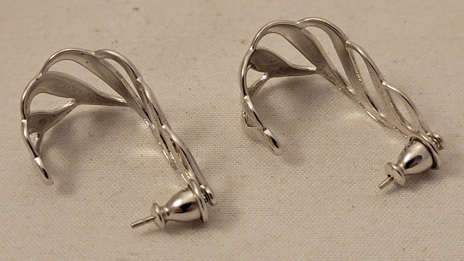 Monet Silver Tone Post Earrings