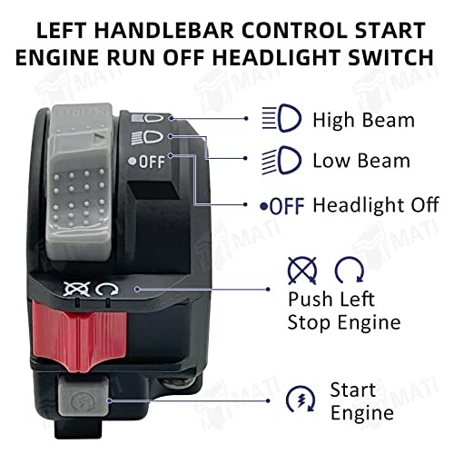 Left Handlebar Control Start Engine Run Off Headlight Switch for Yamaha Moto
