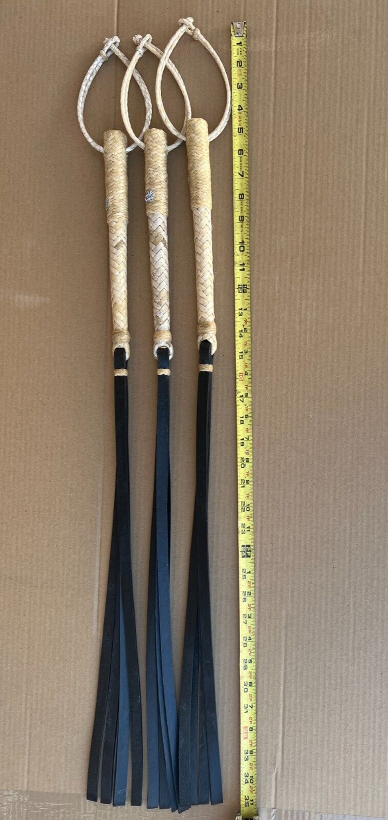 RAWHIDE HORSE QUIRT. SADDLE HORSE CUARTA CHARRA. CHICOTE DE CUERO. CHARRERIA.