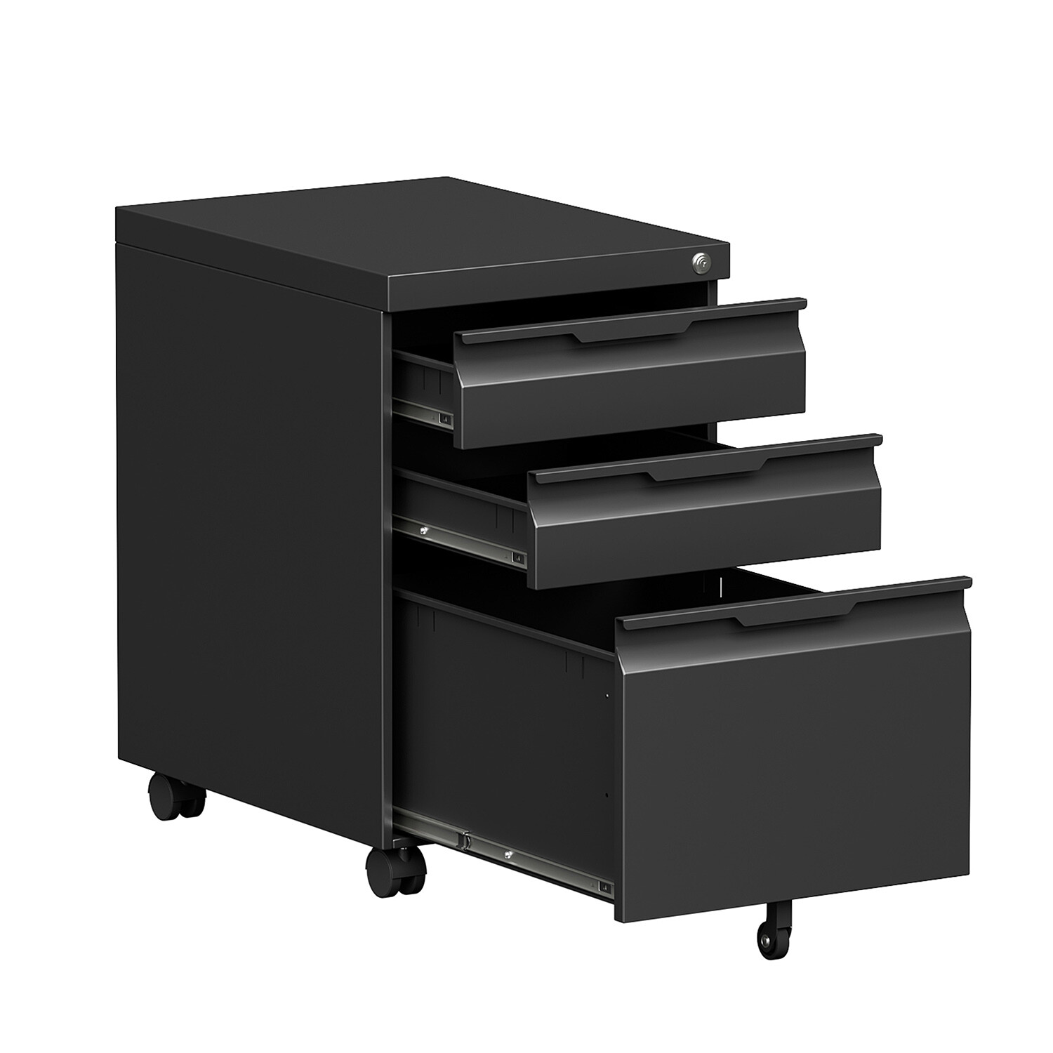 3 Drawer File Cabinet With Lock Under Desk Rolling Storage Cabinet  Storage File