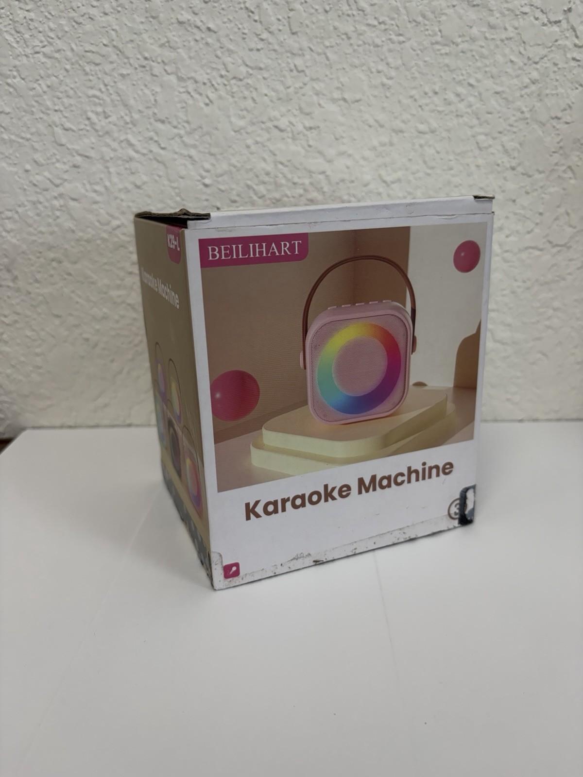 Beilihart Mini Karaoke Machine with 2 Wireless Microphones for Kids Adults Blue