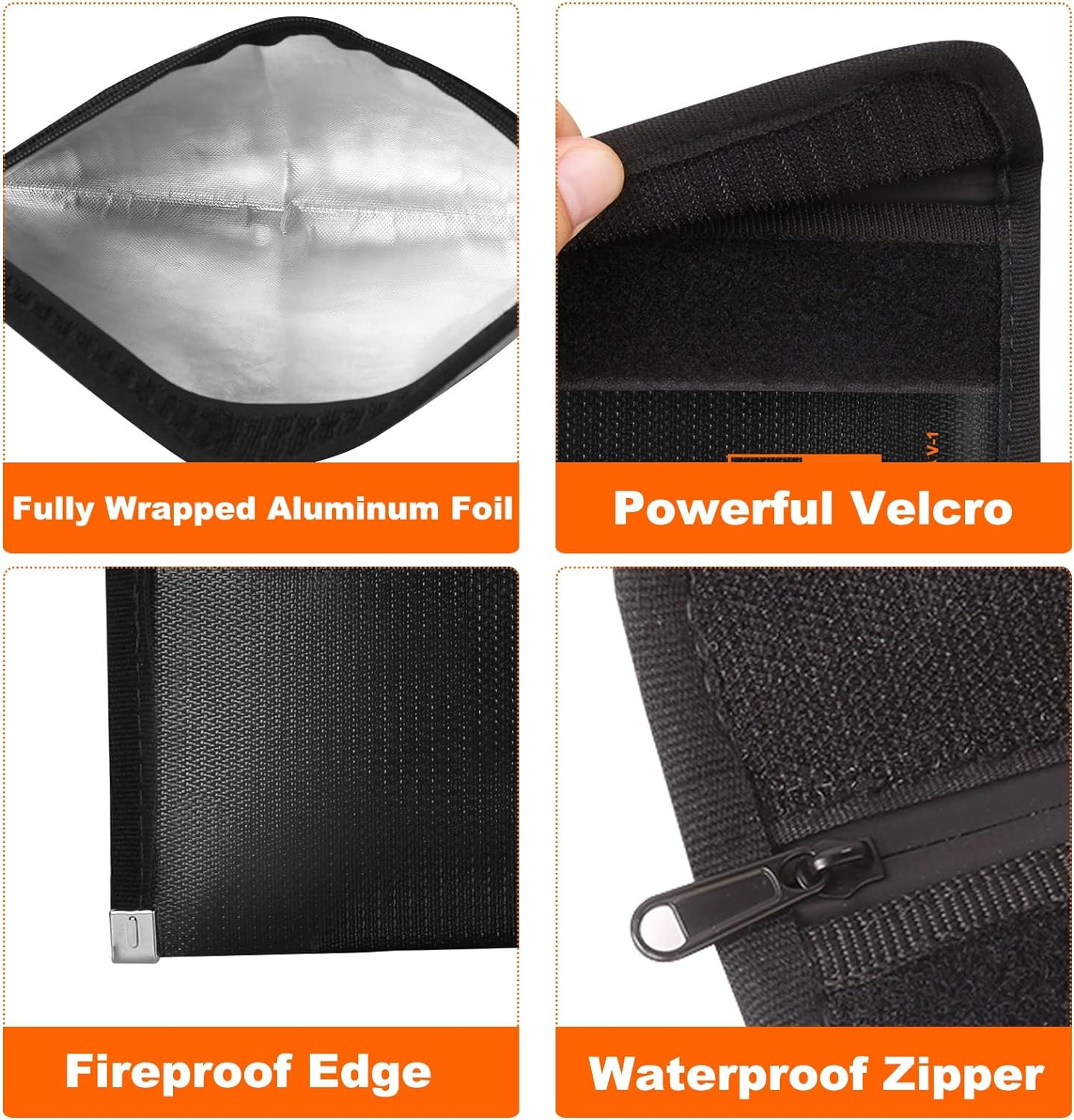 Fireproof Money Bag 2 Pack 8X5, Waterproof Document Pouch for Cash & Passport...