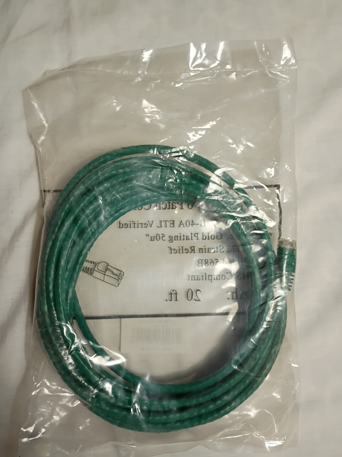 Cat 6 Ethernet Cable 20ft- Green