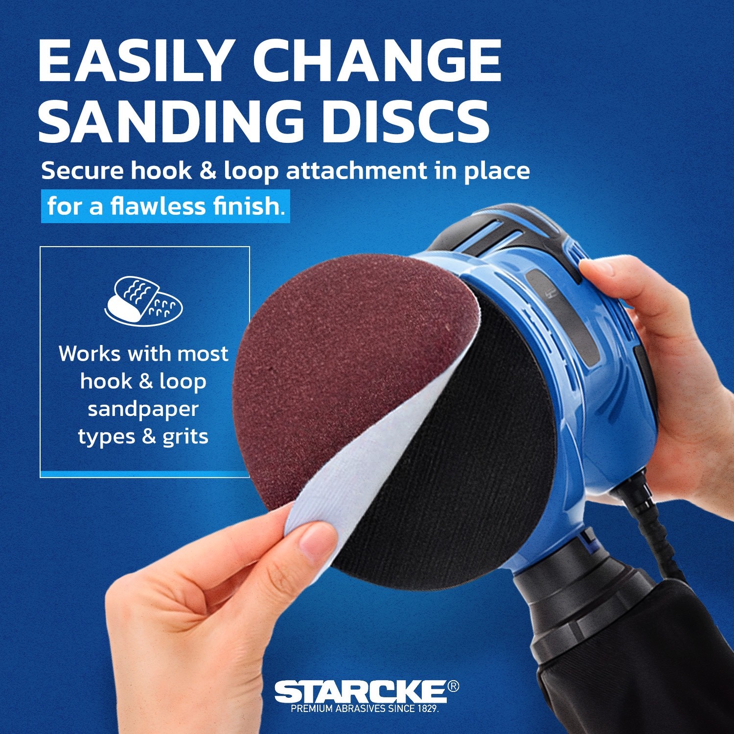 Starcke Premium 8 Inch Hook and Loop Heavy Duty Sanding Discs Aluminum Oxide