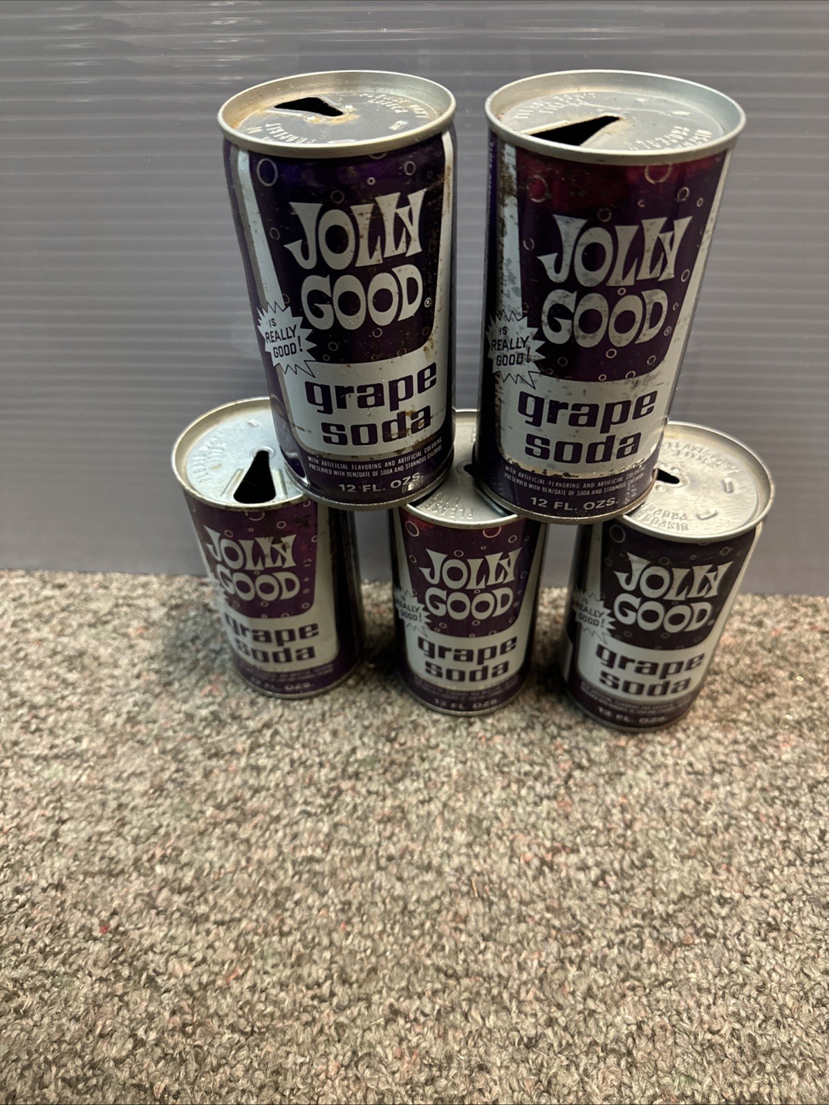VTG 1970's Jolly Good Grape SS EMPTY Soda Cans. EACH.