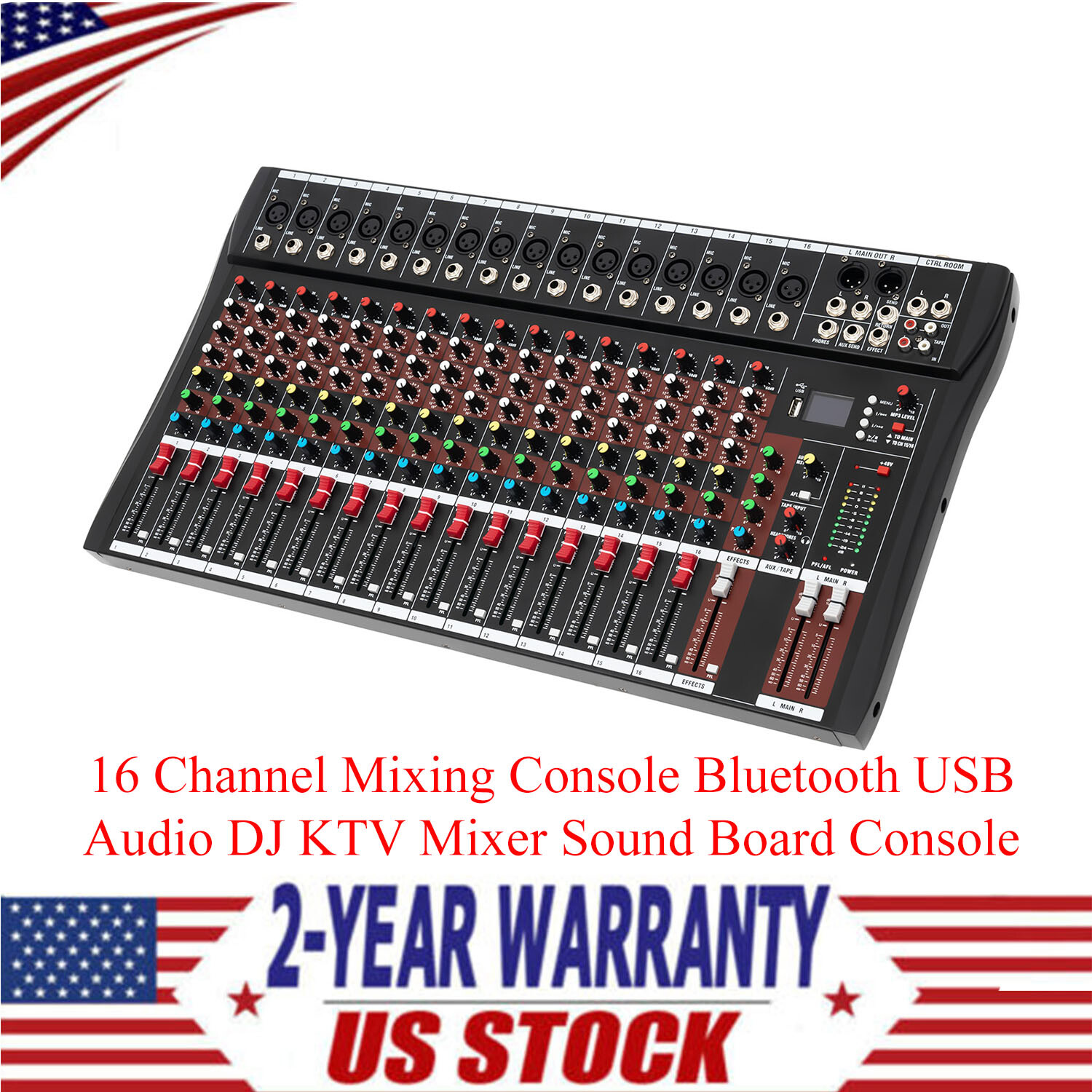 16 Channel Mixing Console Bluetooth USB Audio DJ KTV Mixer Sound Board Console