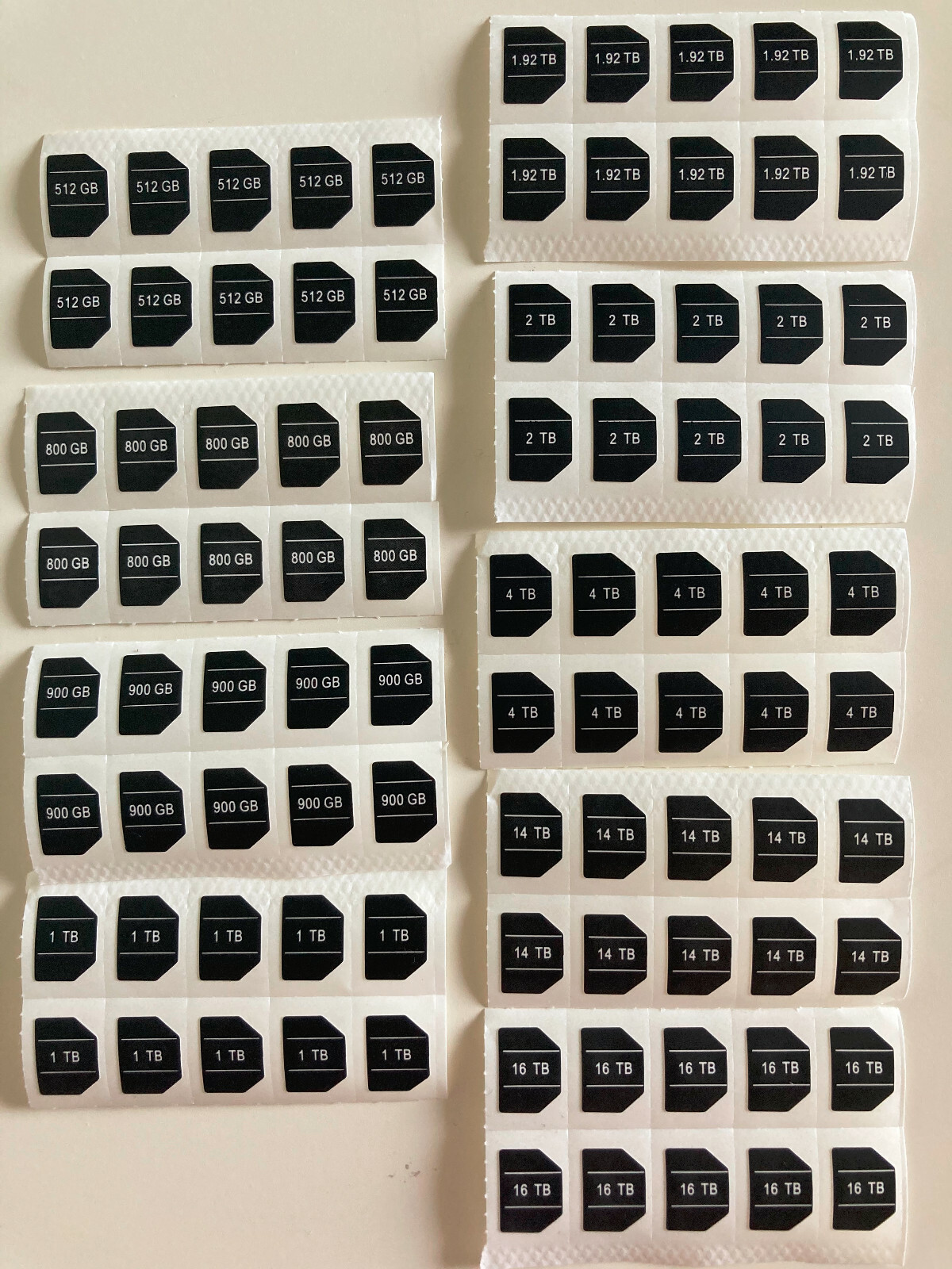 10pcs HP G8 G9 G10 2.5" HDD Label Sticker 450GB 900GB 2TB 16TB US-SameDayShip