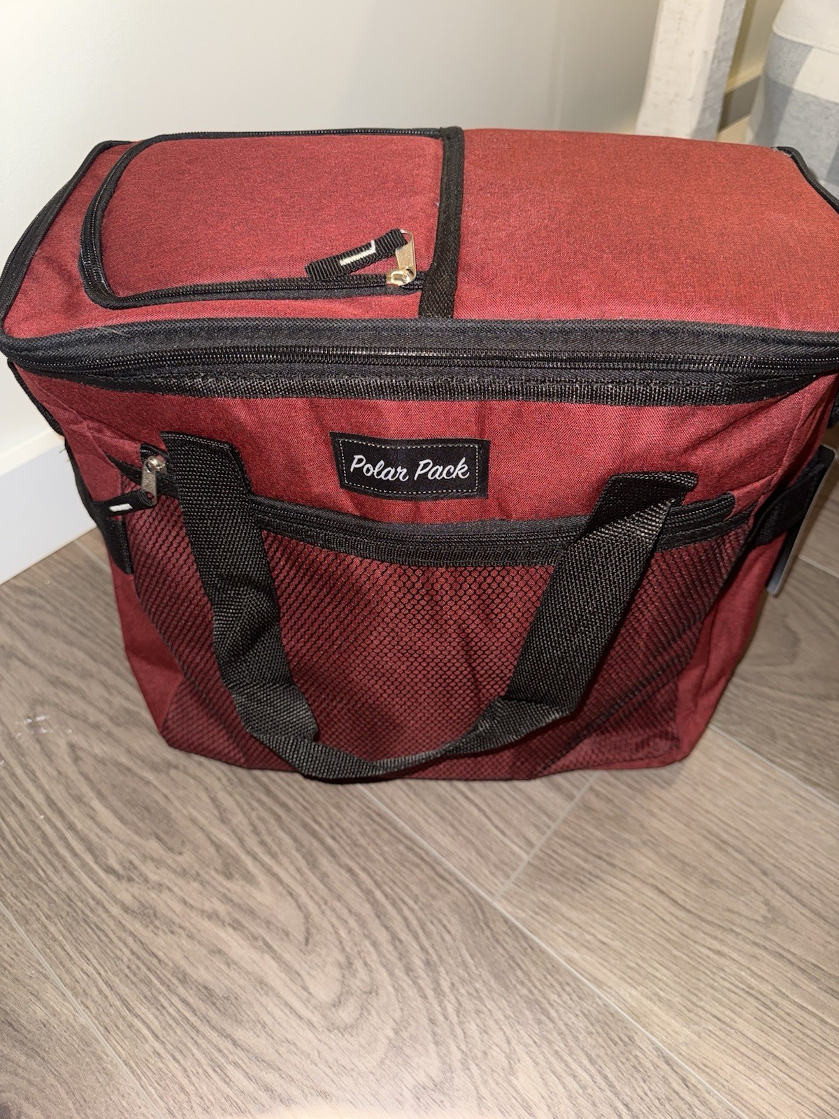 Polar Pack 40-Can Insulated Cooler Bag Red/Black w/Shoulder Strap