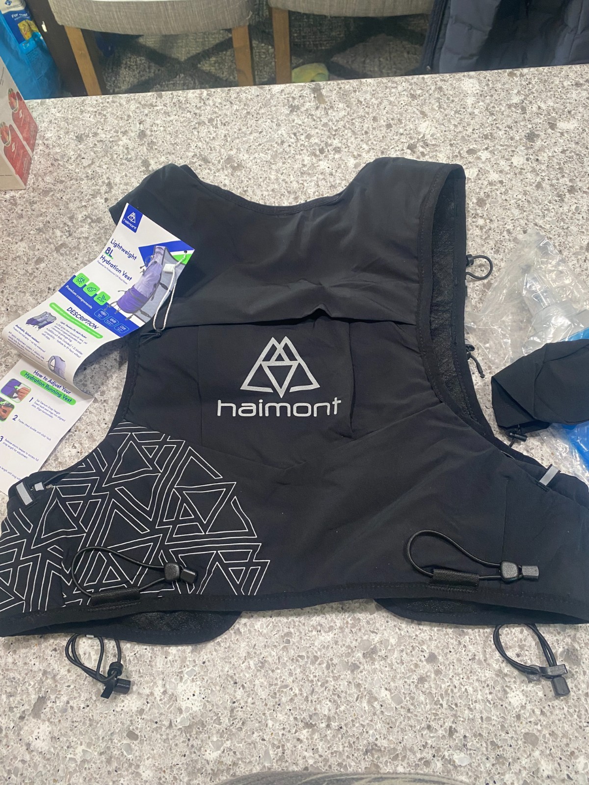 Haimont Running Hydration Vest 1 TPU Soft Flasks Lightweight Runner