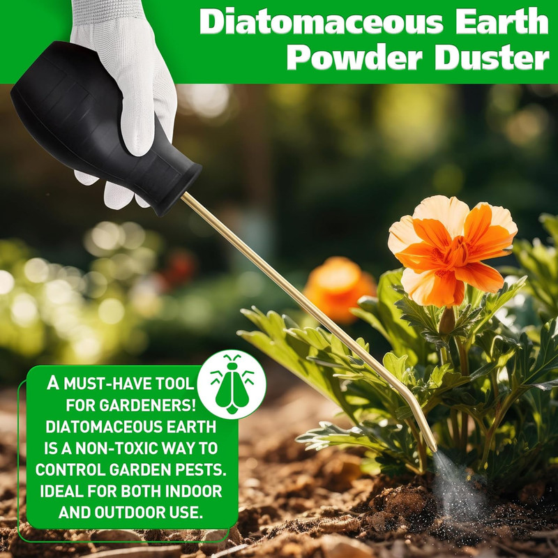 Diatomaceous Earth Powder Duster Handle Extendable Long Tubes from 5'' to 22''