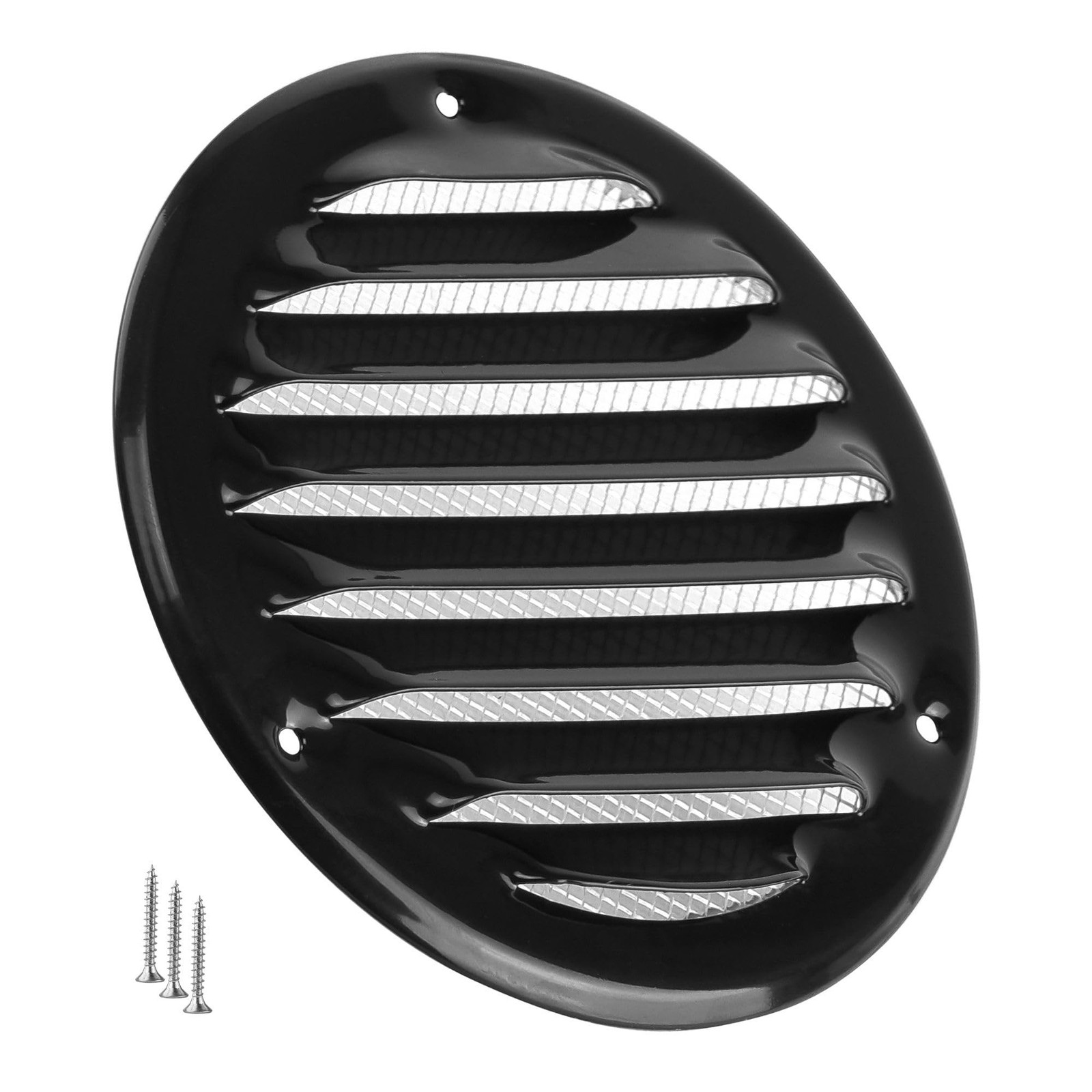 Metal 4 inch Vent Cover (Duct Opening) - Black HVAC Return Air Grille for Wal...